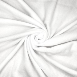 Ткань Флис Односторонний 130 гр/м2, цвет Белый (на отрез)  в Усть-Илимске