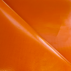Тентовый материал ПВХ 450 гр/м2, Оранжевый (Ширина 160см), на отрез  в Усть-Илимске, 450 г/м2, 699 руб