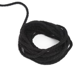 Шнур для одежды тип 2, цвет Чёрный (плетено-вязаный/полиэфир)  в Усть-Илимске